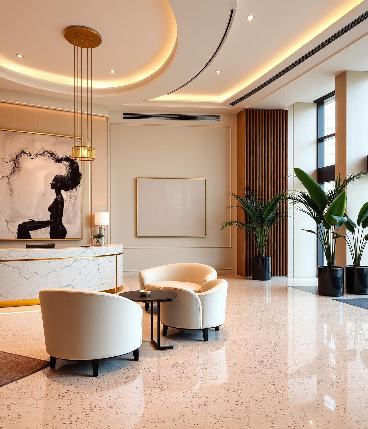 Luxury salon reception